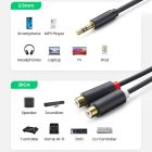 Аудіокабель UGREEN AV109 3.5mm Male to 2RCA Female Cable 25cm (Gray)(UGR-10547)