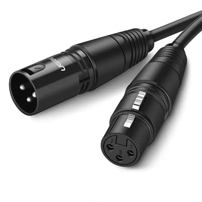 Аудіокабель UGREEN AV130 Cannon Male to Female Microphone Extension Audio Cable 3m (Black)(UGR-20711)