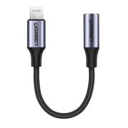Перехідник UGREEN US211 Lightning M/F Round Cable Aluminum Shell with Braided 10cm (Black)(UGR-30756)