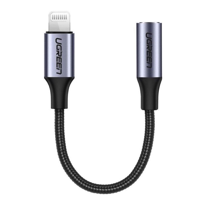 Перехідник UGREEN US211 Lightning M/F Round Cable Aluminum Shell with Braided 10cm (Black)(UGR-30756)