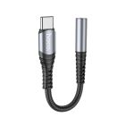 Аудіокабель HOCO LS33 Type-C Digital 3.5 Audio converter Metal Gray