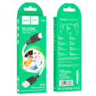 Кабель HOCO X90 Cool silicone charging data cable for Micro White