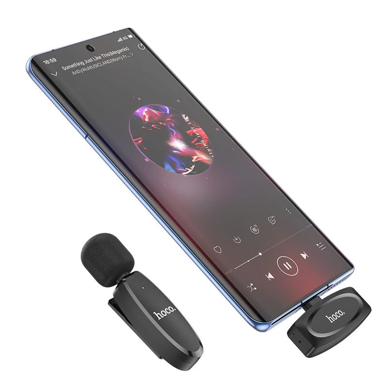 Бездротова мікрофонна система HOCO L15 Type-C Crystal lavalier wireless digital microphone Black