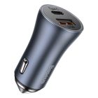 Автомобільний зарядний пристрій Baseus Golden Contactor Pro Dual Car Charger U+C 40W (With Cable Type-C/ iP 1m) Dark Grey