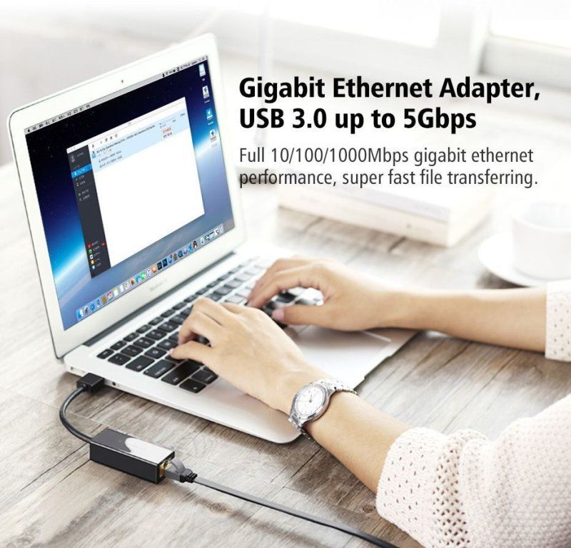 Адаптер UGREEN USB 3.0 Gigabit Ethernet Adapter (Black)