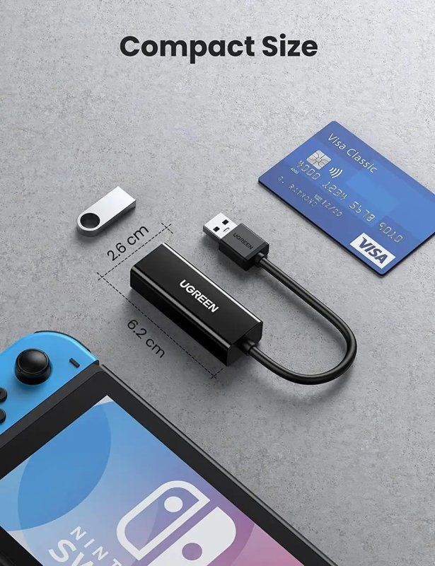 Адаптер UGREEN USB 3.0 Gigabit Ethernet Adapter (Black)