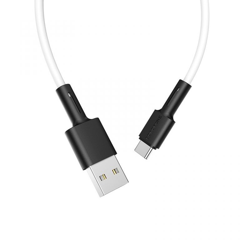 Кабель BOROFONE BX31 USB to Type-C 3A, 1m, silicone, TPE connectors, White
