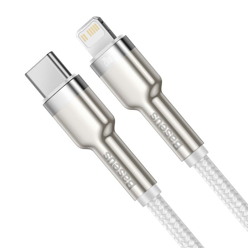 Кабель Baseus Cafule Series Metal Data Cable Type-C to iP PD 20W 2m White