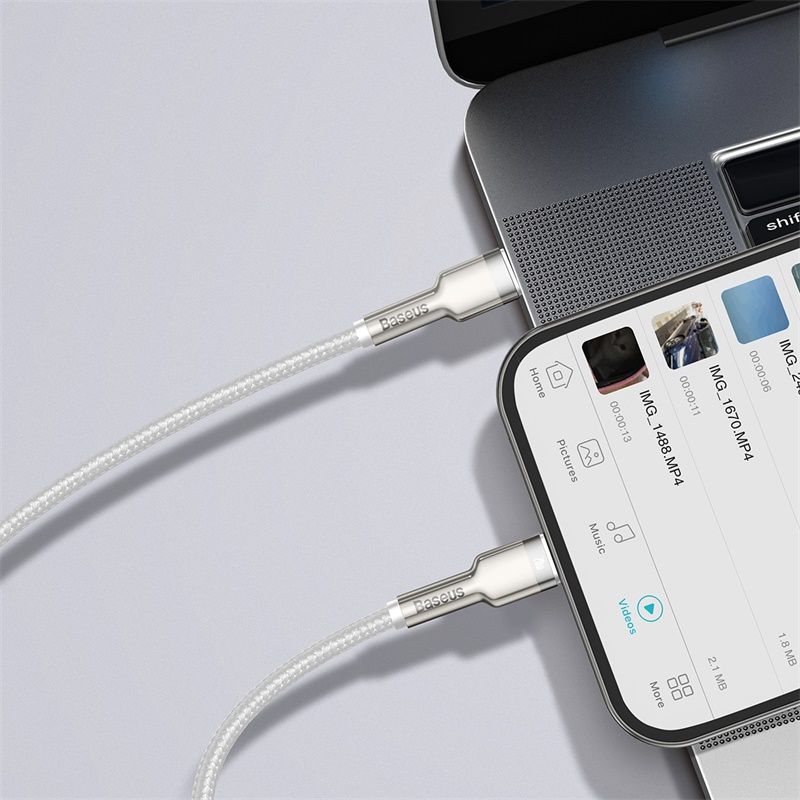 Кабель Baseus Cafule Series Metal Data Cable Type-C to iP PD 20W 2m White