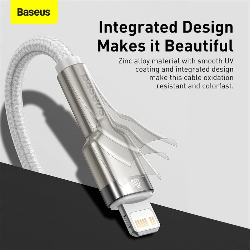 Кабель Baseus Cafule Series Metal Data Cable Type-C to iP PD 20W 2m White