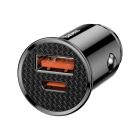 Автомобільний зарядний пристрій Baseus Circular Plastic A+C 30W Black