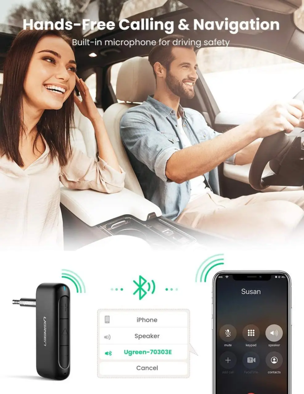 Bluetooth-ресивер UGREEN CM276 Bluetooth 5.0 Receiver Audio Adapter