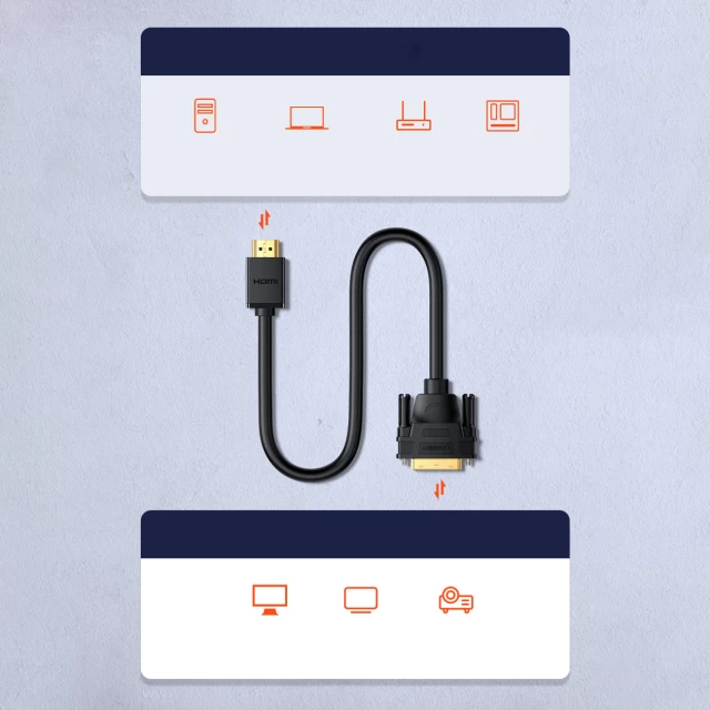 Кабель UGREEN HD106 HDMI to DVI Cable 2m (Black) (UGR-10135)