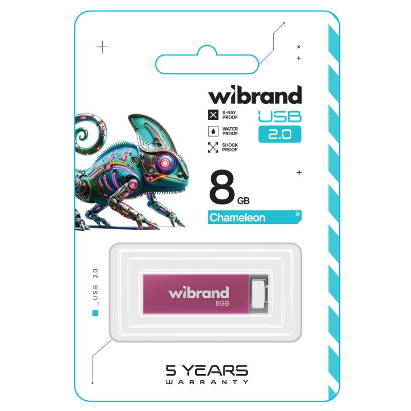 Флеш-накопичувач Wibrand USB 2.0 Chameleon 8Gb Pink