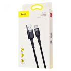 Кабель Baseus Cafule Cable USB For Type-C 3A 1m Gray+Black