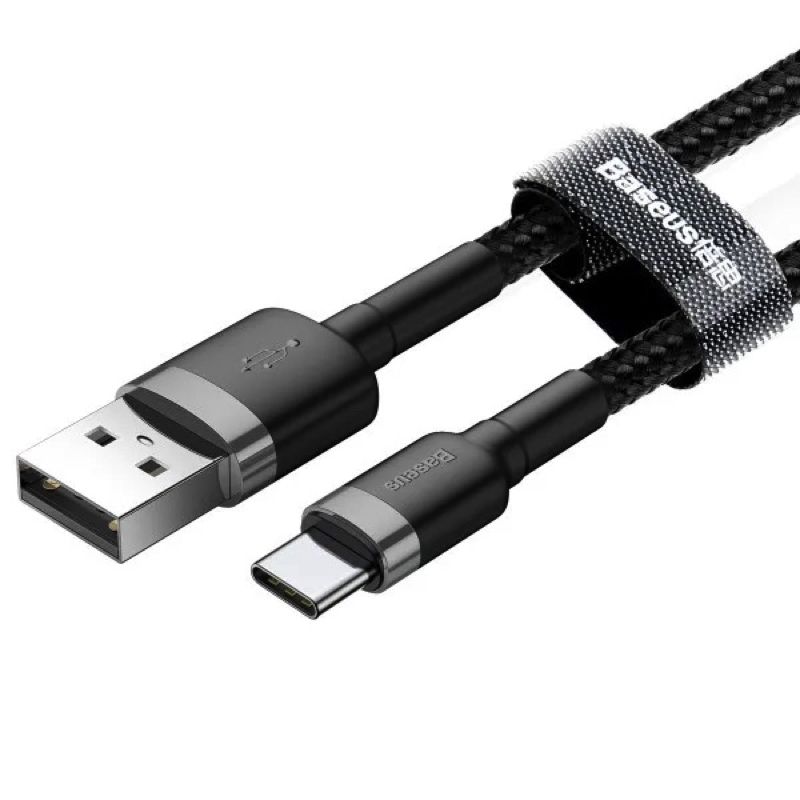 Кабель Baseus Cafule Cable USB For Type-C 3A 1m Gray+Black