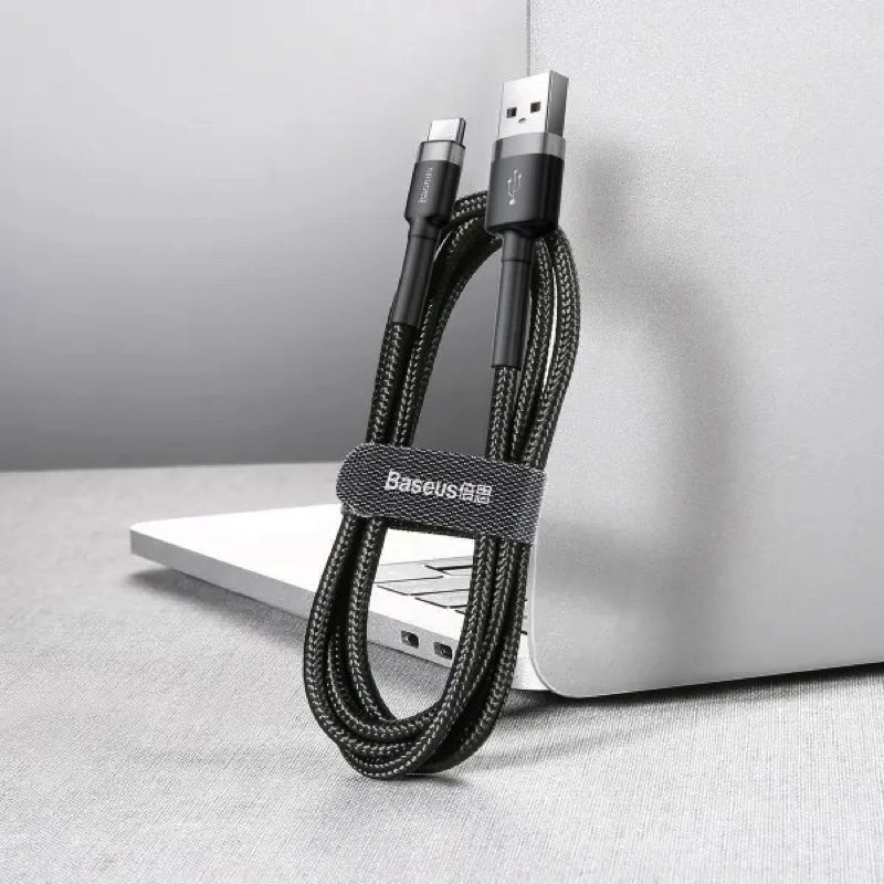 Кабель Baseus Cafule Cable USB For Type-C 3A 1m Gray+Black