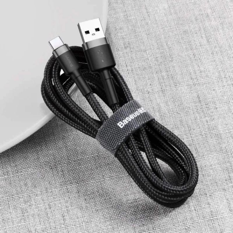 Кабель Baseus Cafule Cable USB For Type-C 3A 1m Gray+Black