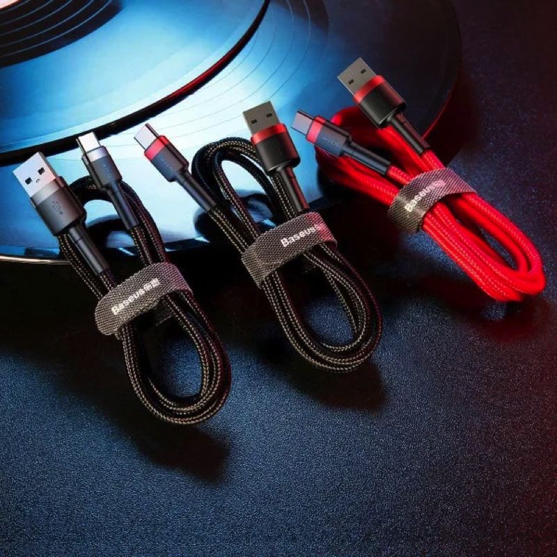 Кабель Baseus Cafule Cable USB For Type-C 3A 1m Gray+Black