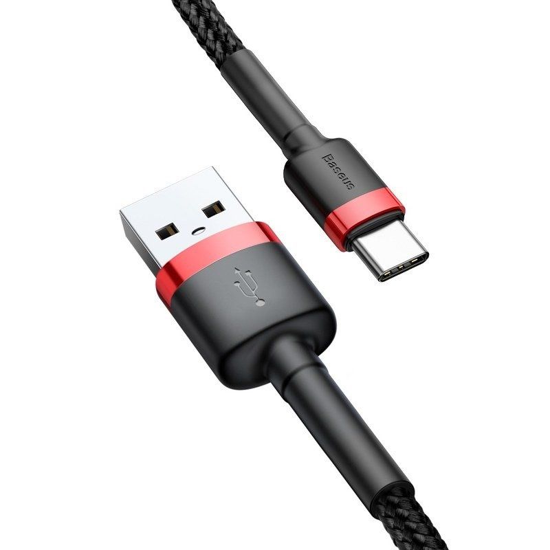 Кабель Baseus Cafule Cable USB For Type-C 3A 1m Red+Black