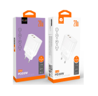 Мережевий зарядний пристрій WUW-C193 PD20W Charger USB C + USB C white