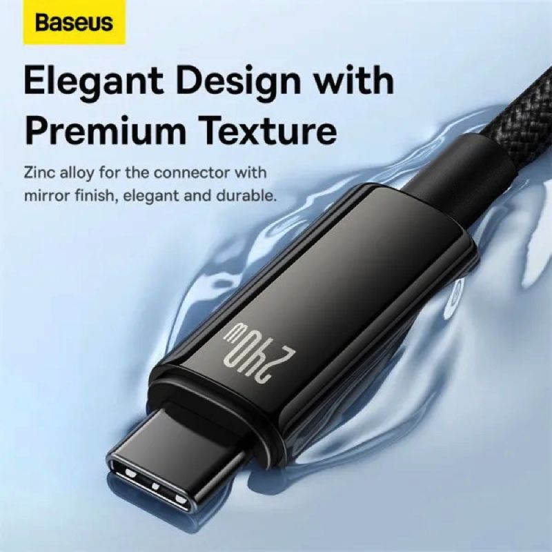 Кабель Baseus Tungsten Gold Fast Charging Data Cable Type-C to Type-C 240W 1m Black