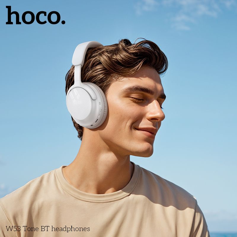 Бездротові накладні навушники HOCO W53 Tone BT headphones Morning Mist White