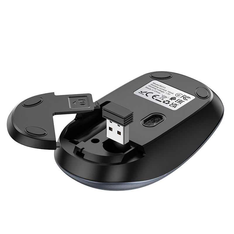 Маніпулятор миша BOROFONE BG13 Winner 2.4G business wireless mouse Black Metal Gray