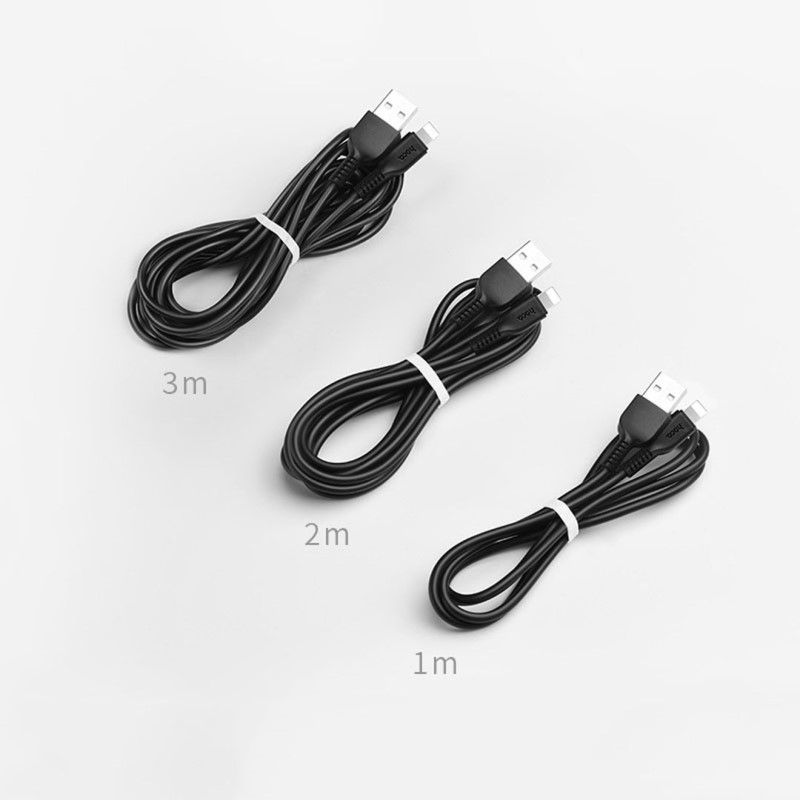 Кабель HOCO X20 USB to iP 2.4A, 1m, PVC, TPE connectors, Black