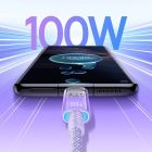 Кабель Baseus Explorer Series Fast Charging Cable with Smart Temperature Control USB-C to USB-C 100W 1m Nebula Purple