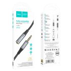 Аудiокабель HOCO UPA20 3.5 audio extension cable male to female (L=1M) Metal Gray
