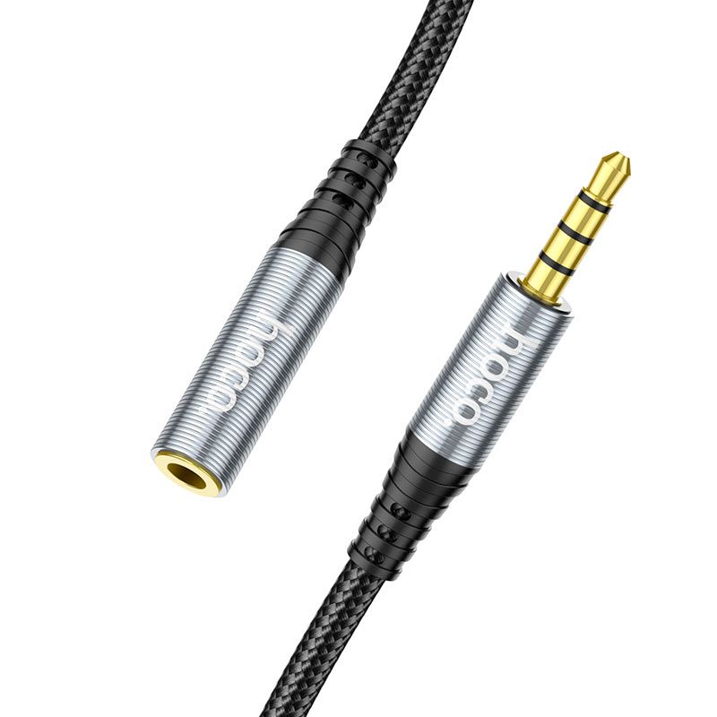 Аудiокабель HOCO UPA20 3.5 audio extension cable male to female (L=1M) Metal Gray