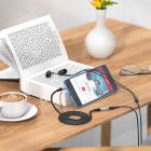 Аудiокабель HOCO UPA20 3.5 audio extension cable male to female (L=1M) Metal Gray