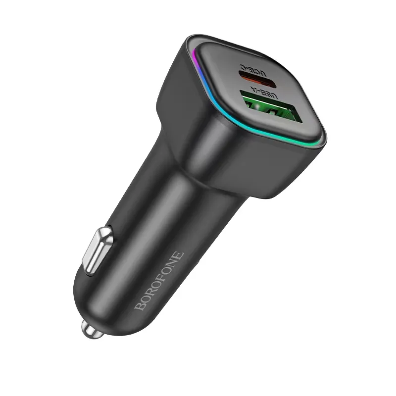 Автомобільний зарядний пристрій BOROFONE BZ28A Trophie PD30W+QC3.0 car charger Black
