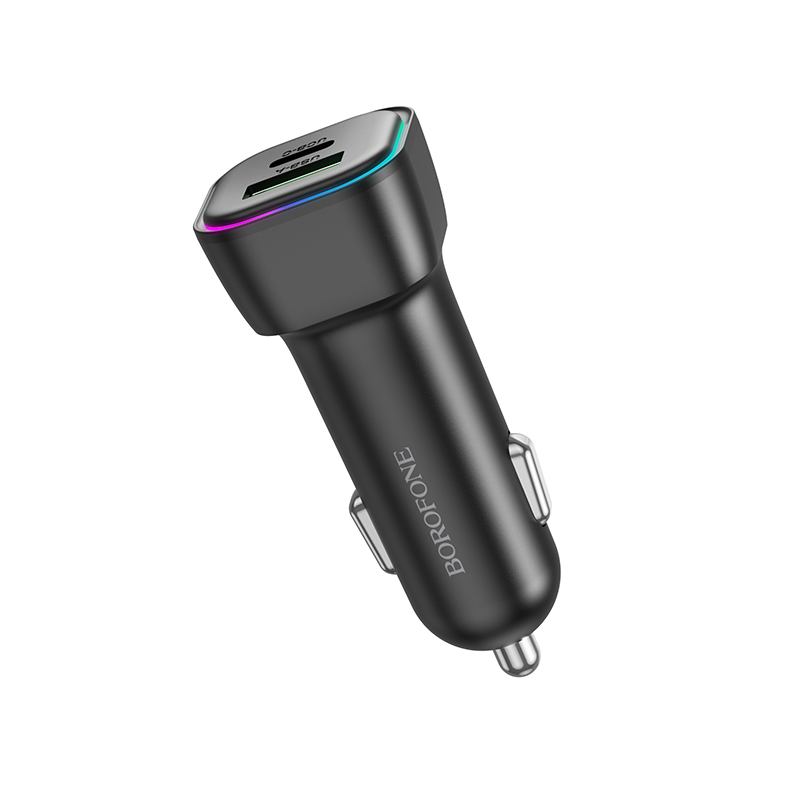 Автомобільний зарядний пристрій BOROFONE BZ28A Trophie PD30W+QC3.0 car charger Black