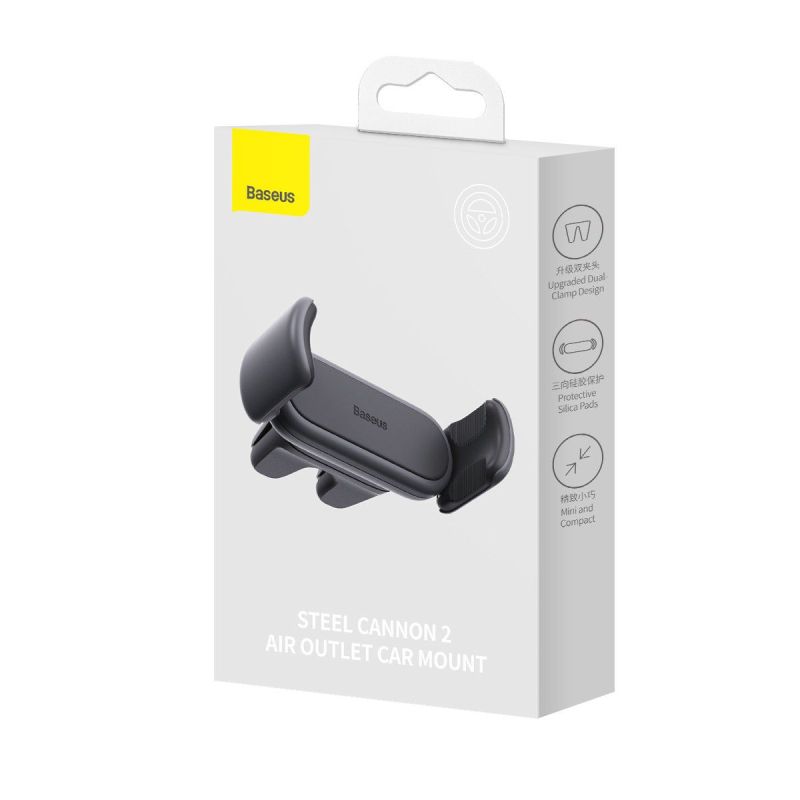 Автотримач для телефона Baseus Steel Cannon 2 Air Outlet Car Mount Black