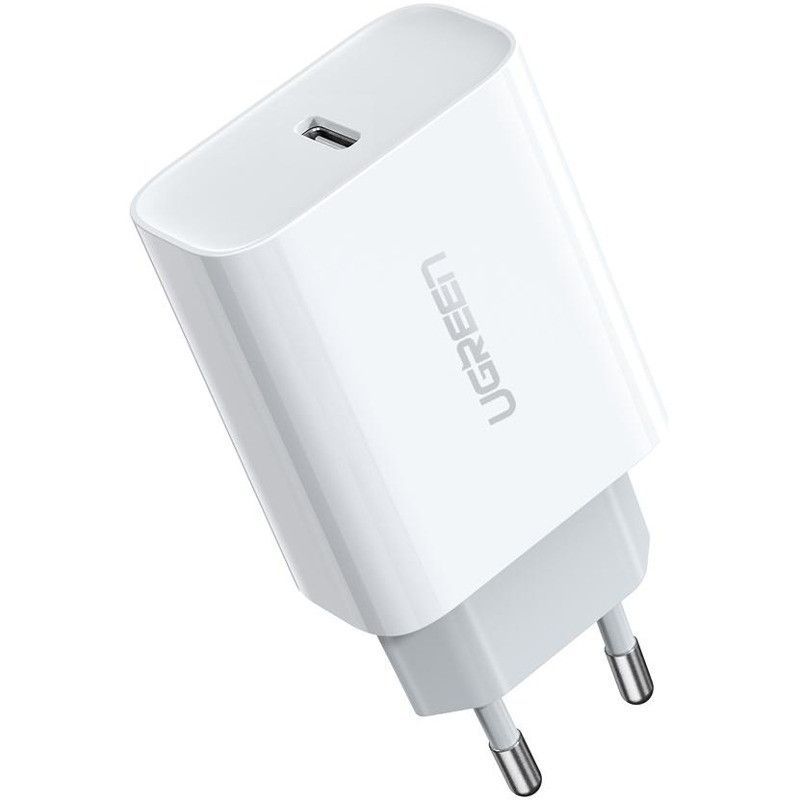 Мережевий зарядний пристрій UGREEN CD137 Fast Charging Power Adapter with PD 20W EU (White) (UGR-60450)