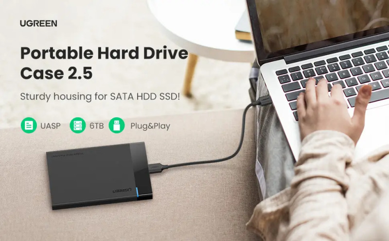 Зовнішня кишеня для накопичувача UGREEN US221 2.5 Inch Hard Drive Box (UGR-30848)