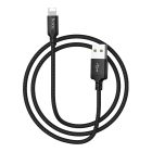 Кабель HOCO X14 USB to iP 2A, 1m, nylon, aluminum connectors, Black