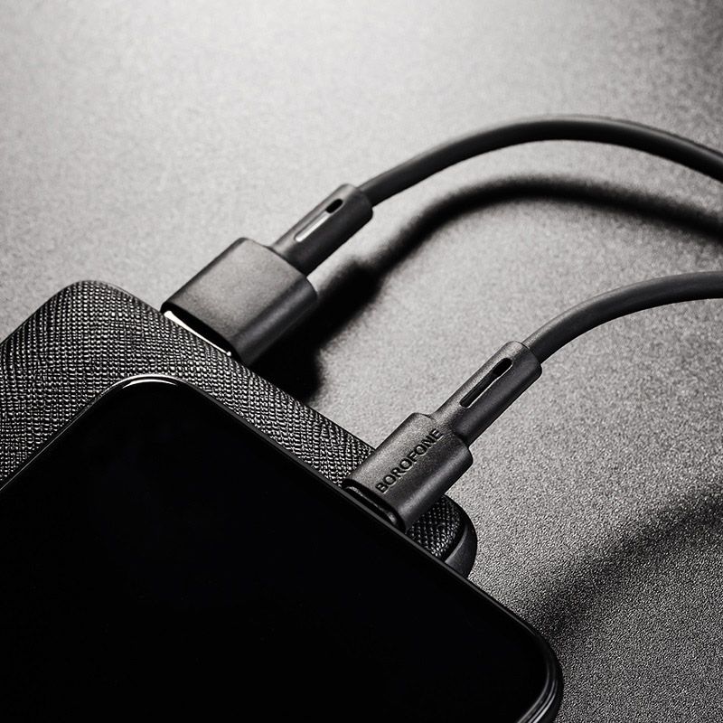 Кабель BOROFONE BX31 USB to iP 2.4A, 1m, silicone, TPE connectors, Black
