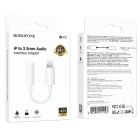 Кабель-перехiдник BOROFONE BV21 Genuine iP to 3.5 digital audio converter White