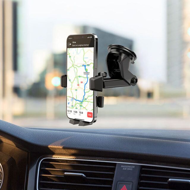 Автотримач для телефона HOCO CA83 David one-button center console car holder Black