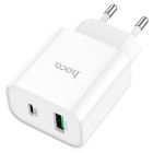 Мережевий зарядний пристрій HOCO C80A Plus Rapido PD20W+QC3.0 charger White