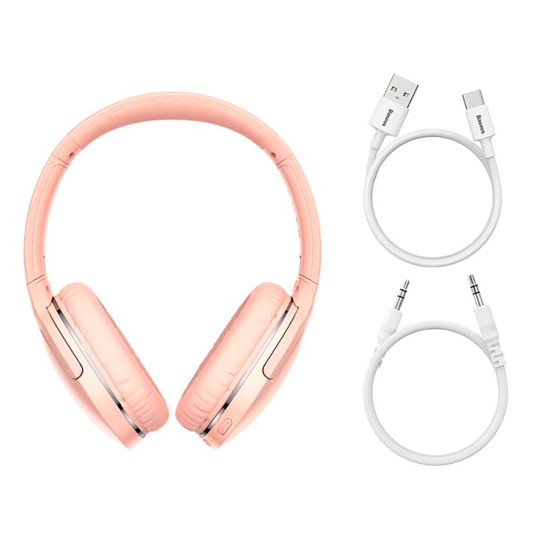 Бездротові накладні навушники Baseus Encok Wireless headphone D02 Pro Pink
