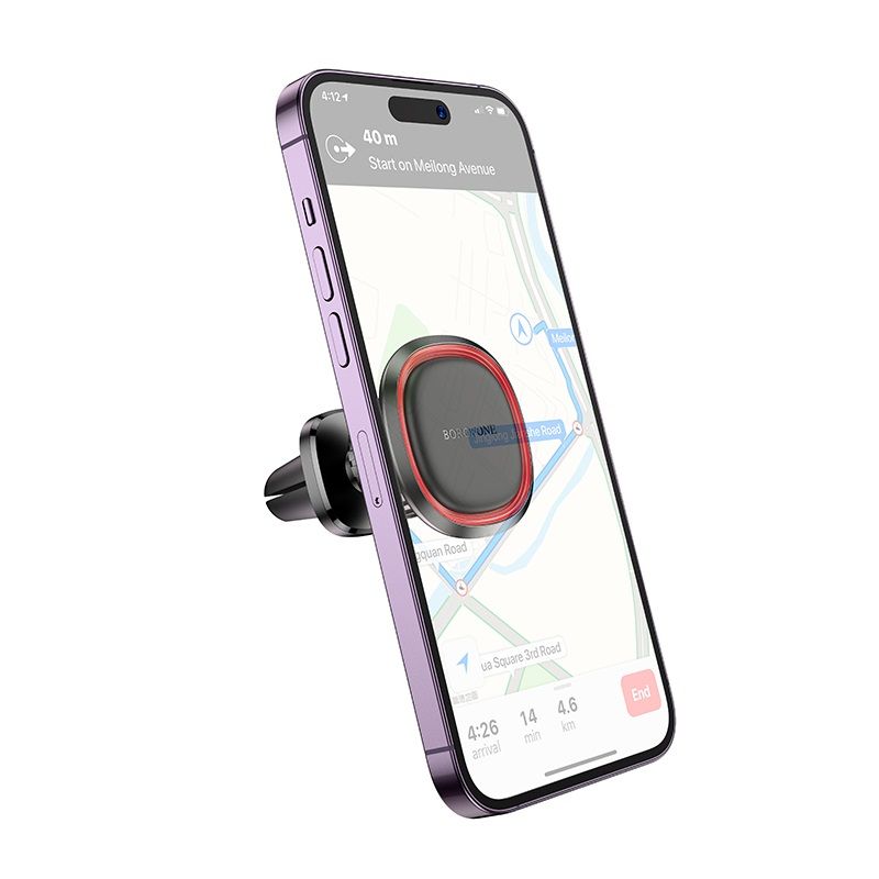 Автотримач для телефона BOROFONE BH124 Roman magnetic car holder (air outlet) Black and Red