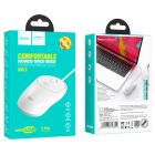 Миша HOCO GM13 Esteem business wired mouse White