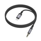 Аудіокабель BOROFONE BL24 iP to 3.5mm male, nylon braid, 1m, Metal Grey