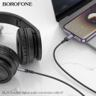 Аудіокабель BOROFONE BL24 iP to 3.5mm male, nylon braid, 1m, Metal Grey