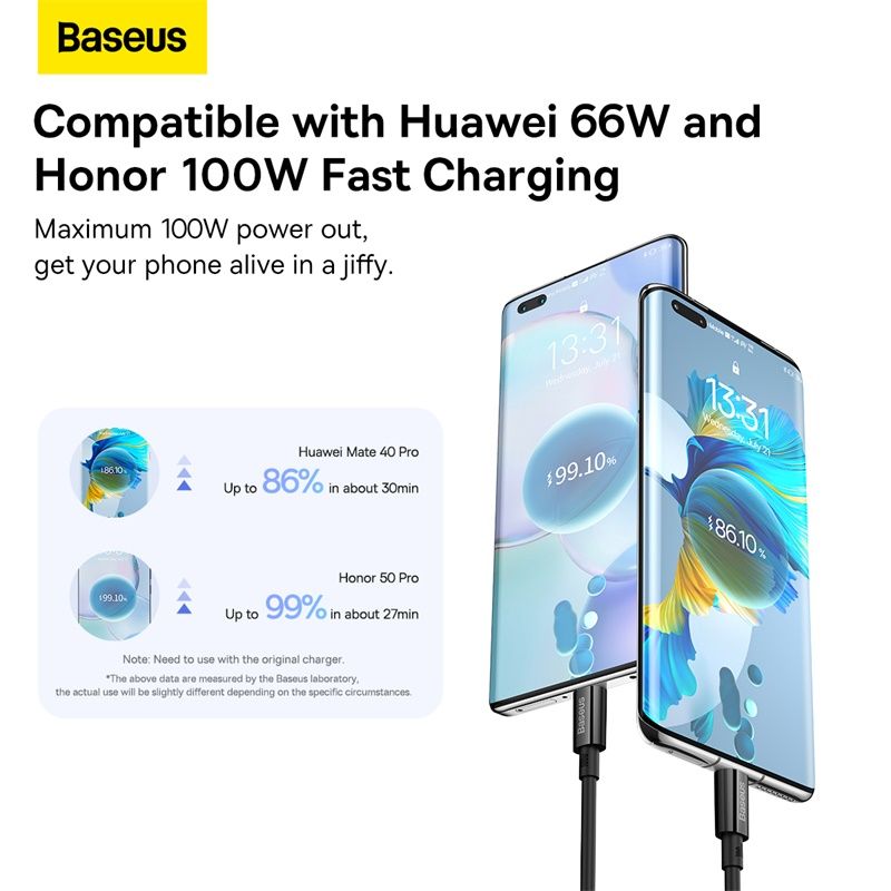 Кабель Baseus Superior Series Fast Charging Data Cable USB to Type-C 100W 1m Cluster Black