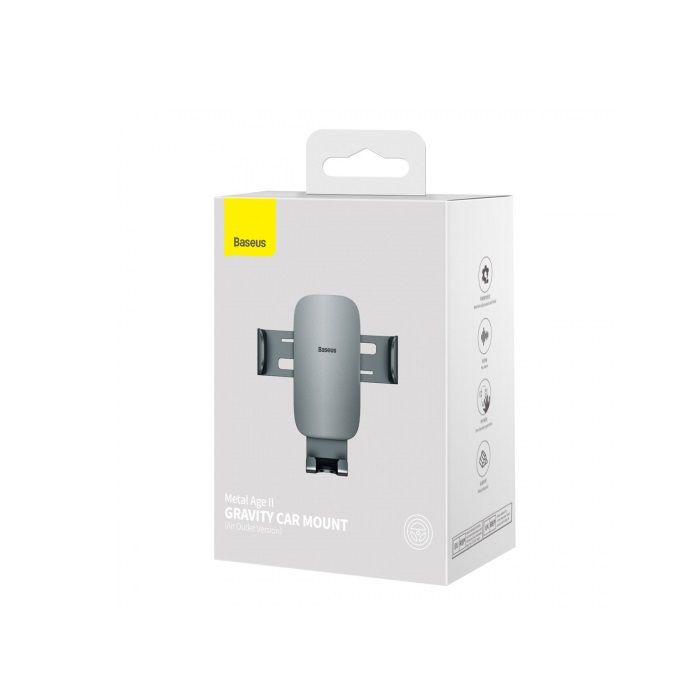 Автотримач для телефона Baseus Metal AgeⅡ Gravity Car Mount（Air Outlet Version）Dark Grey